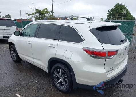 2016 Toyota Highlander Xle V6 z USA, uszkodzony, nr VIN 5TDJKRFH3GS306889